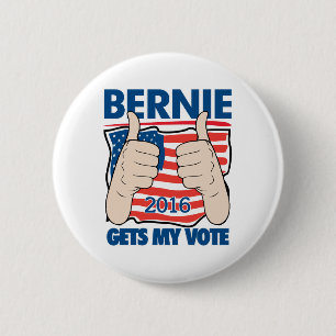 Bernie Gets My Vote 2016 Bernie Sanders Campaign 6 Cm Round Badge