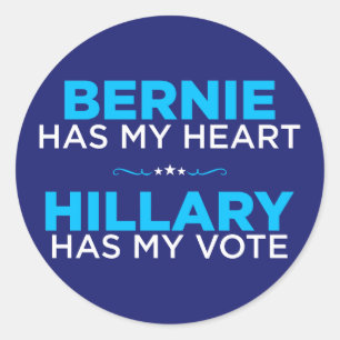 Bernie has my heart, Hillary has my vote sticker