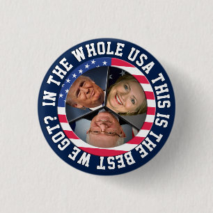 Bernie, Hillary and Trump 3 Cm Round Badge