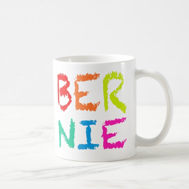 “BERNIE” (IN RAINBOW LETTERS) COFFEE MUG (Right)