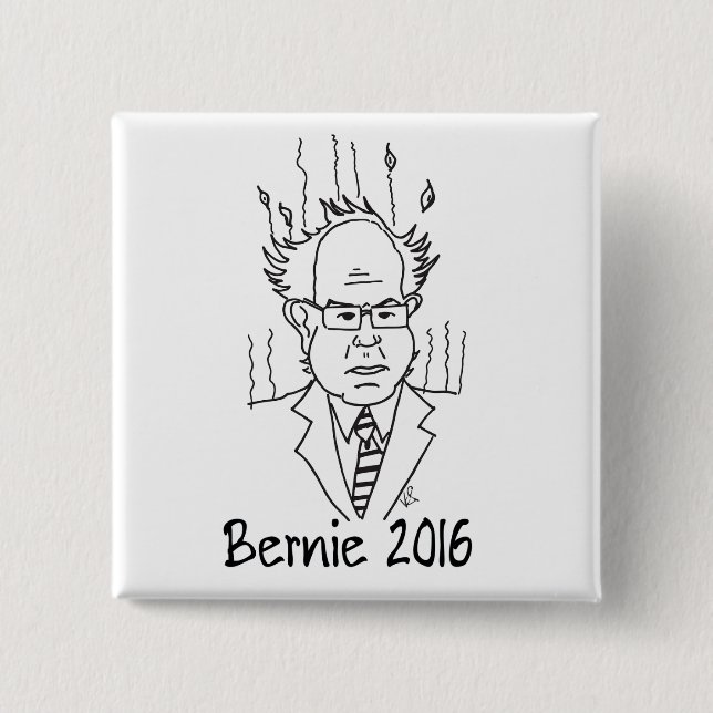 Bernie Sanders 2016 15 Cm Square Badge (Front)