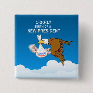 Bernie Sanders 2016 15 Cm Square Badge