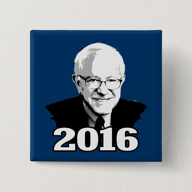 BERNIE SANDERS 2016 Candidate 15 Cm Square Badge (Front)