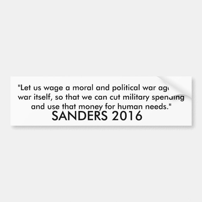Bernie Sanders 2016 Car Bumper Sticker (Front)