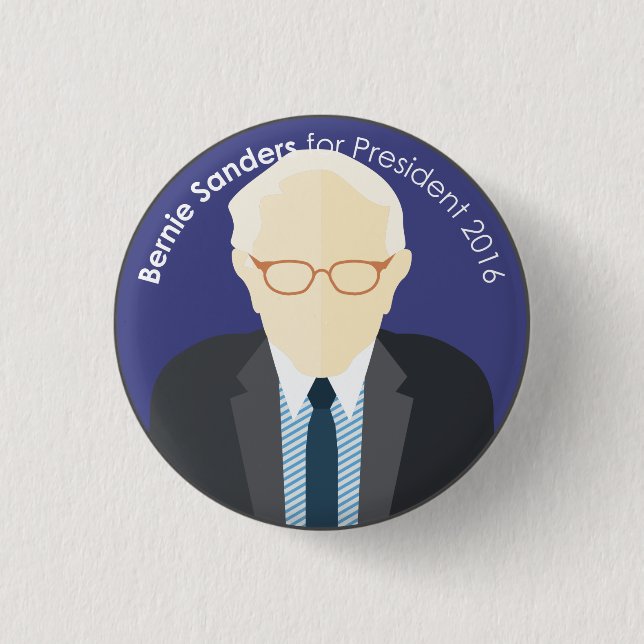 Bernie Sanders 2016 for president custom pin (Front)