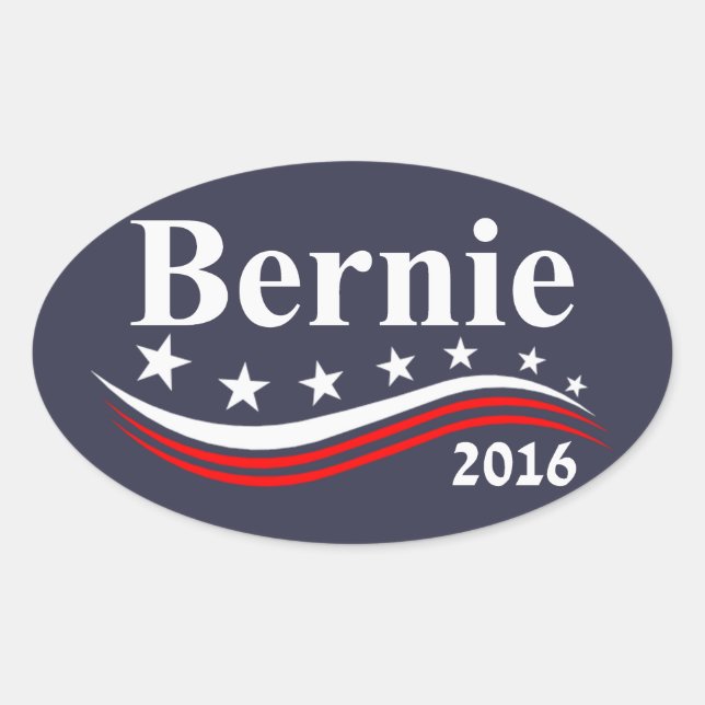 Bernie Sanders 2016 Oval Sticker (Front)
