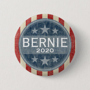 Bernie Sanders 2020 - vintage stars and stripes 6 Cm Round Badge