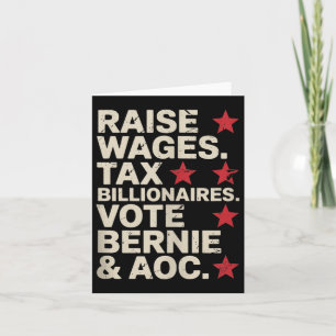 Bernie Sanders And Aoc 2028 For President Campaign Card