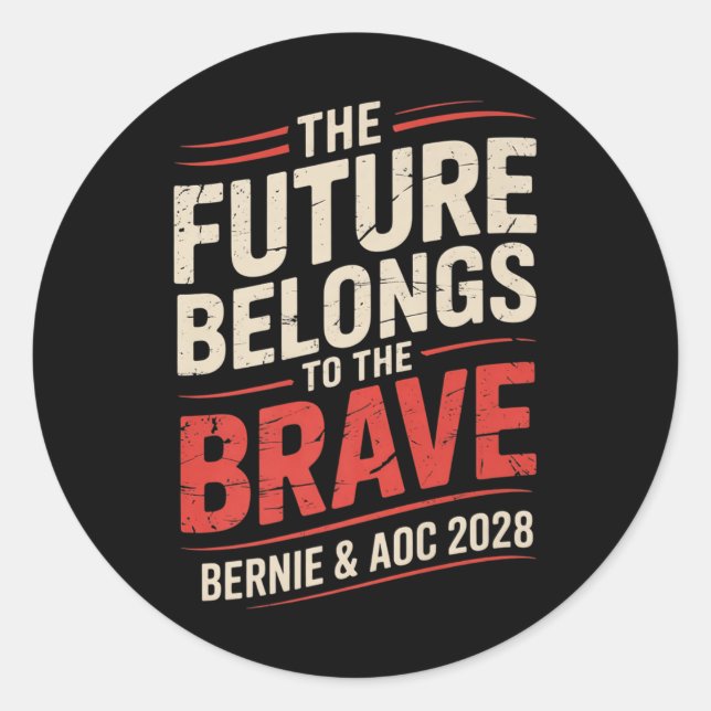 Bernie Sanders And Aoc 2028 For President Campaign Classic Round Sticker (Front)