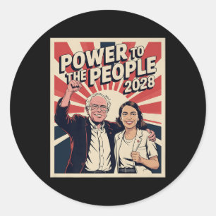 Bernie Sanders And Aoc 2028 Presidential Campaign  Classic Round Sticker