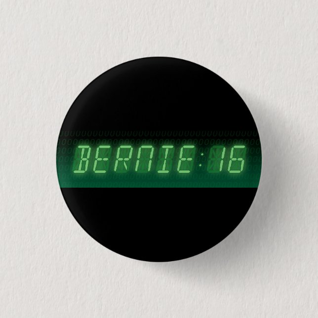 Bernie Sanders Digital Readout 3 Cm Round Badge (Front)