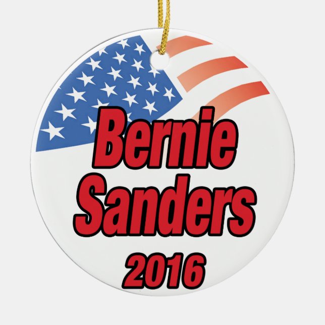 Bernie Sanders for president in 2016 Ceramic Tree Decoration (Front)