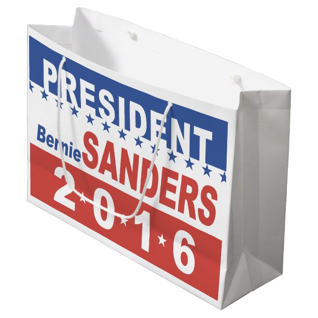 Bernie Sanders for President Large Gift Bag (Front Angled)
