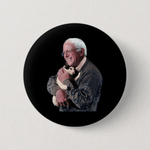 Bernie Sanders Hugging Cat Shirt Cute Animal Lover 6 Cm Round Badge