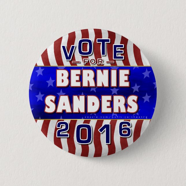 Bernie Sanders President 2016 Election Democrat 6 Cm Round Badge (Front)