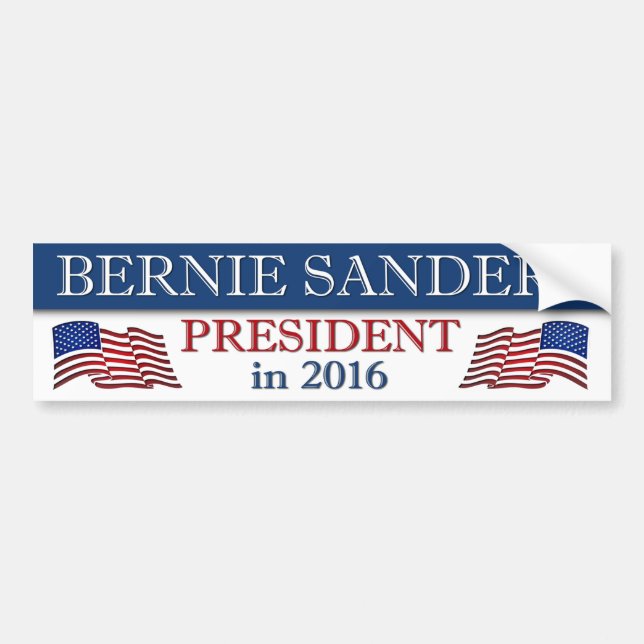 Bernie Sanders President 2016 Patriotic Bumper Sticker (Front)