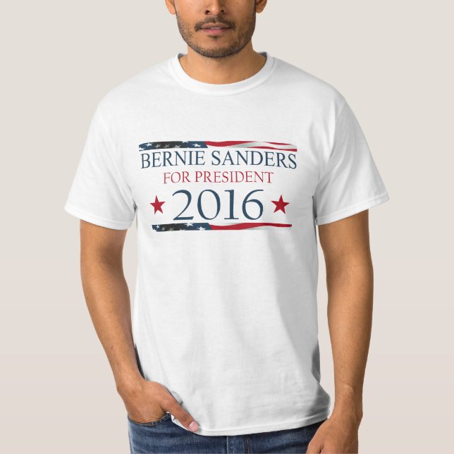 Bernie Sanders President 2016 USA FLAG T-Shirt (Front)