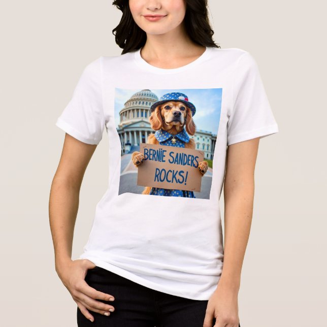 Bernie Sanders Rocks Tri-Blend Shirt (Front)