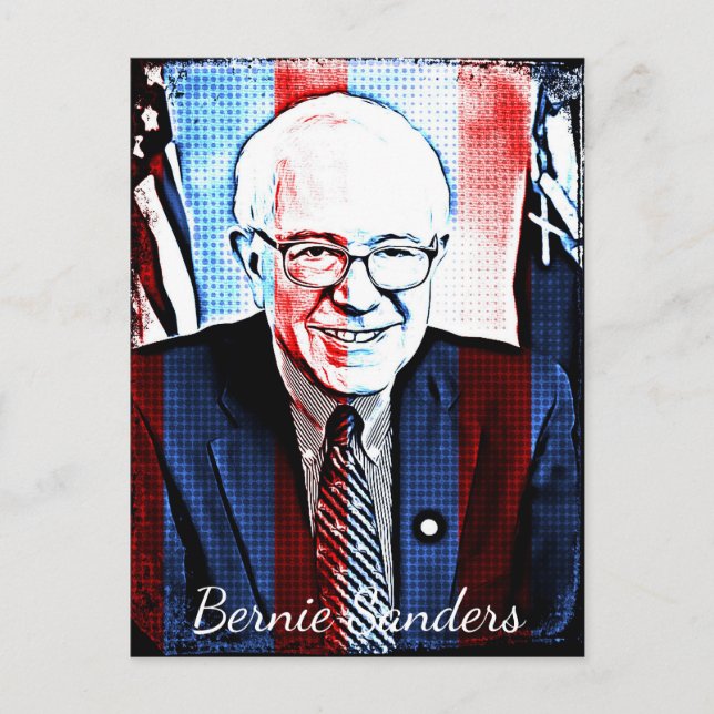 Bernie Sanders Support Digital Art Postcard (Front)