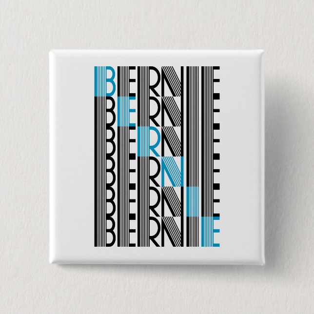 BERNIE sanders textual 15 Cm Square Badge (Front)