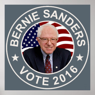 Bernie Sanders US Flag Poster