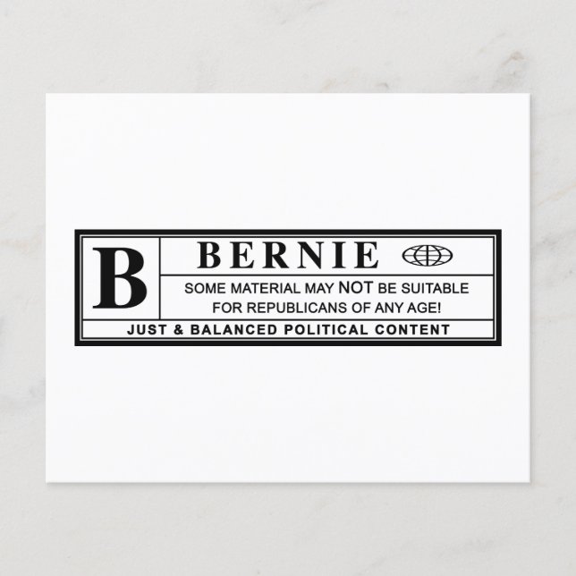 Bernie Sanders Warning Label (Front)