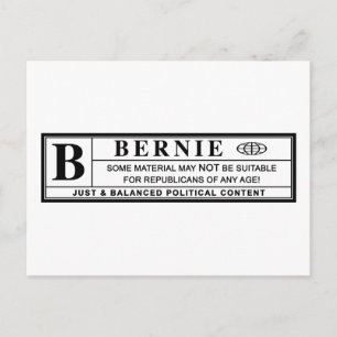 Bernie Sanders Warning Label Postcard