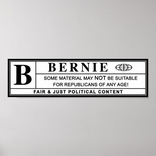 Bernie Sanders Warning Label Poster (Front)