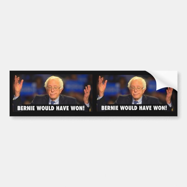 BERNIE WOULD HAVE WON! -  sticker for any surface (Front)
