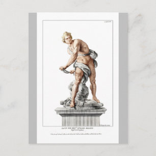 Bernini's David in an engraving by Nicolas Dorigny Postcard