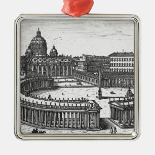 Bernini's original plan for St. Peter's Square Metal Tree Decoration