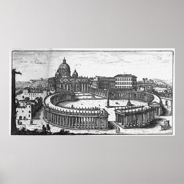 Bernini's original plan for St. Peter's Square Poster (Front)