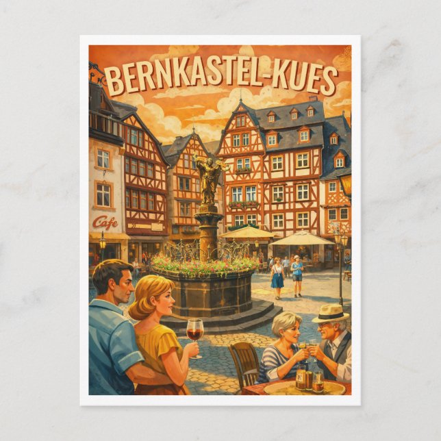 Bernkastel-Kues Germany Vintage Travel Postcard (Front)