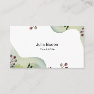 Berries and Branches Watercolor Minimalist Business Card