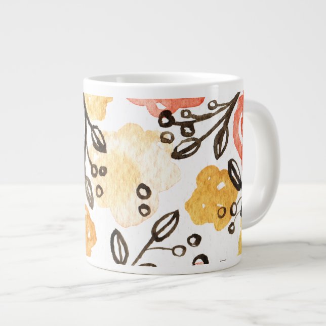 Berries and Floral Large Coffee Mug (Front Right)