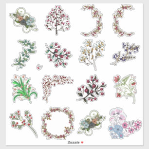 Berries and Flowers Collage Craft Sheet Beautiful