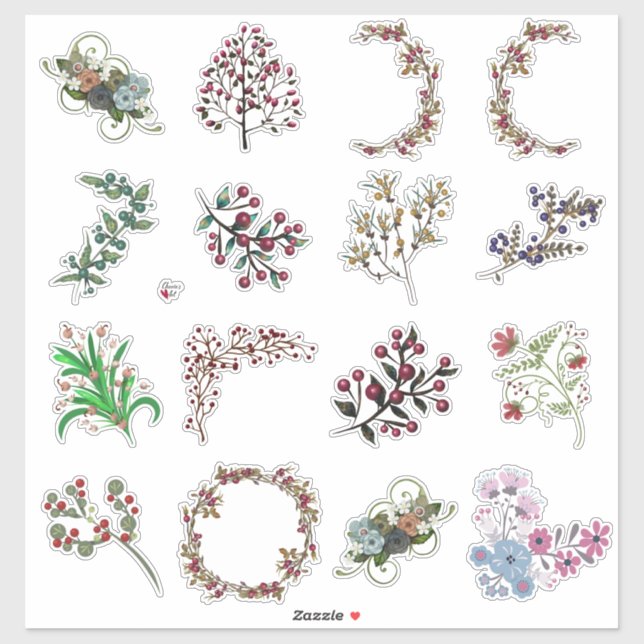 Berries and Flowers Collage Craft Sheet Beautiful (Sheet)