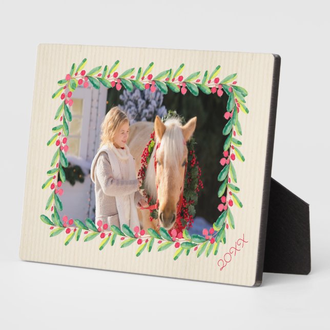 Berries and Greenery Photo Easel Plaque (Side)