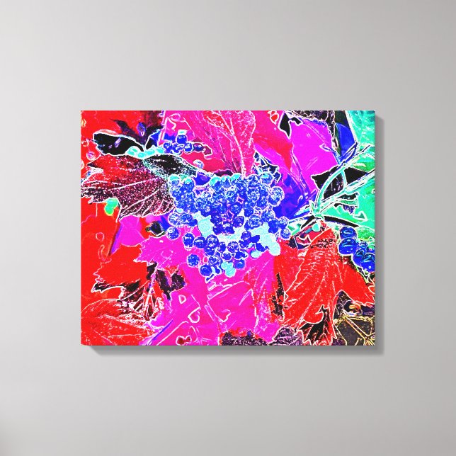 BERRIES AND LEAVES CANVAS PRINT (Front)