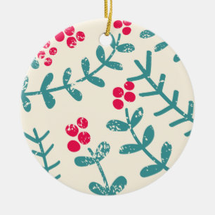 berries and leaves ceramic tree decoration