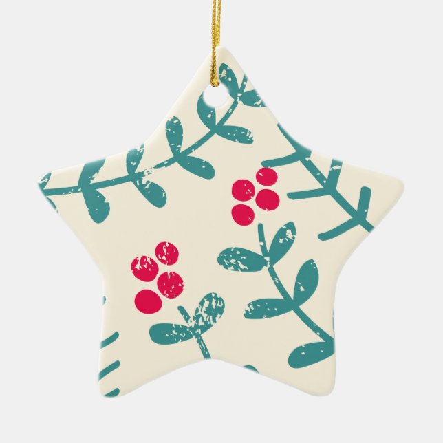 berries and leaves ceramic tree decoration (Front)