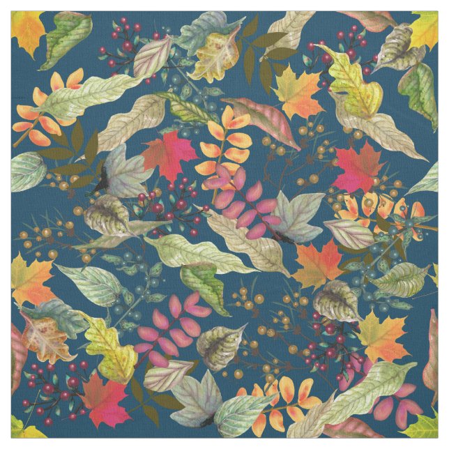 Berries and Leaves | Fall Colours Fabric (Swatch)