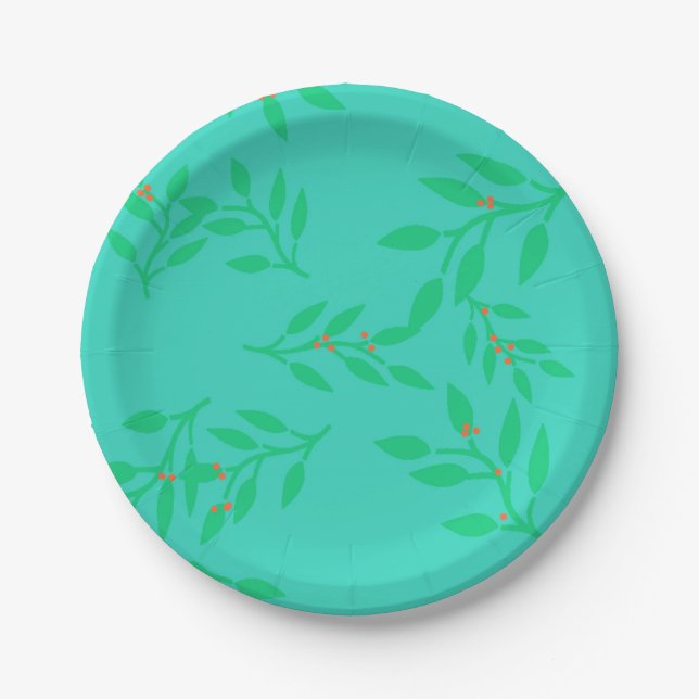 Berries and Leaves Paper Plates (Front)