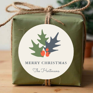 Berries and Leaves Personalised Christmas Stickers