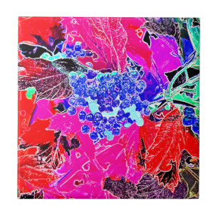 BERRIES AND LEAVES TILE
