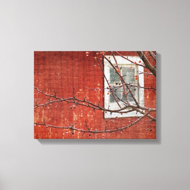 Berries and the Red Barn Canvas Print (Front)