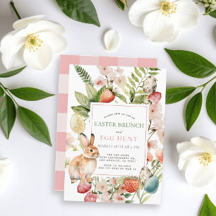 Berries & Bunny Berry Sweet Easter Brunch Invitation