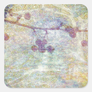 Berries Digital Collage Square Sticker