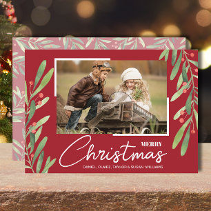 Berries Greenery Christmas Photo Holiday Card