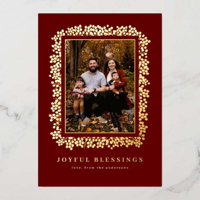 BERRIES IN FOIL FORMING FRAME OF PHOTOCARD (Front)